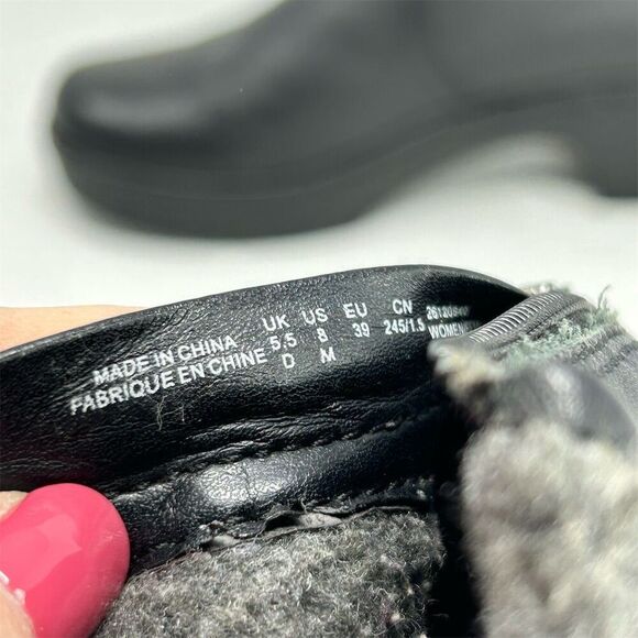 Clarks Women's Preslet Pierce Black Fur Clog Style Bootie Size 8 Casual Winter - Picture 11 of 12